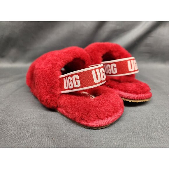 UGG Australia Toddlers Fluff Yeah Slippers Slides Red Size 10 NEW NO BOX! - Picture 4 of 9